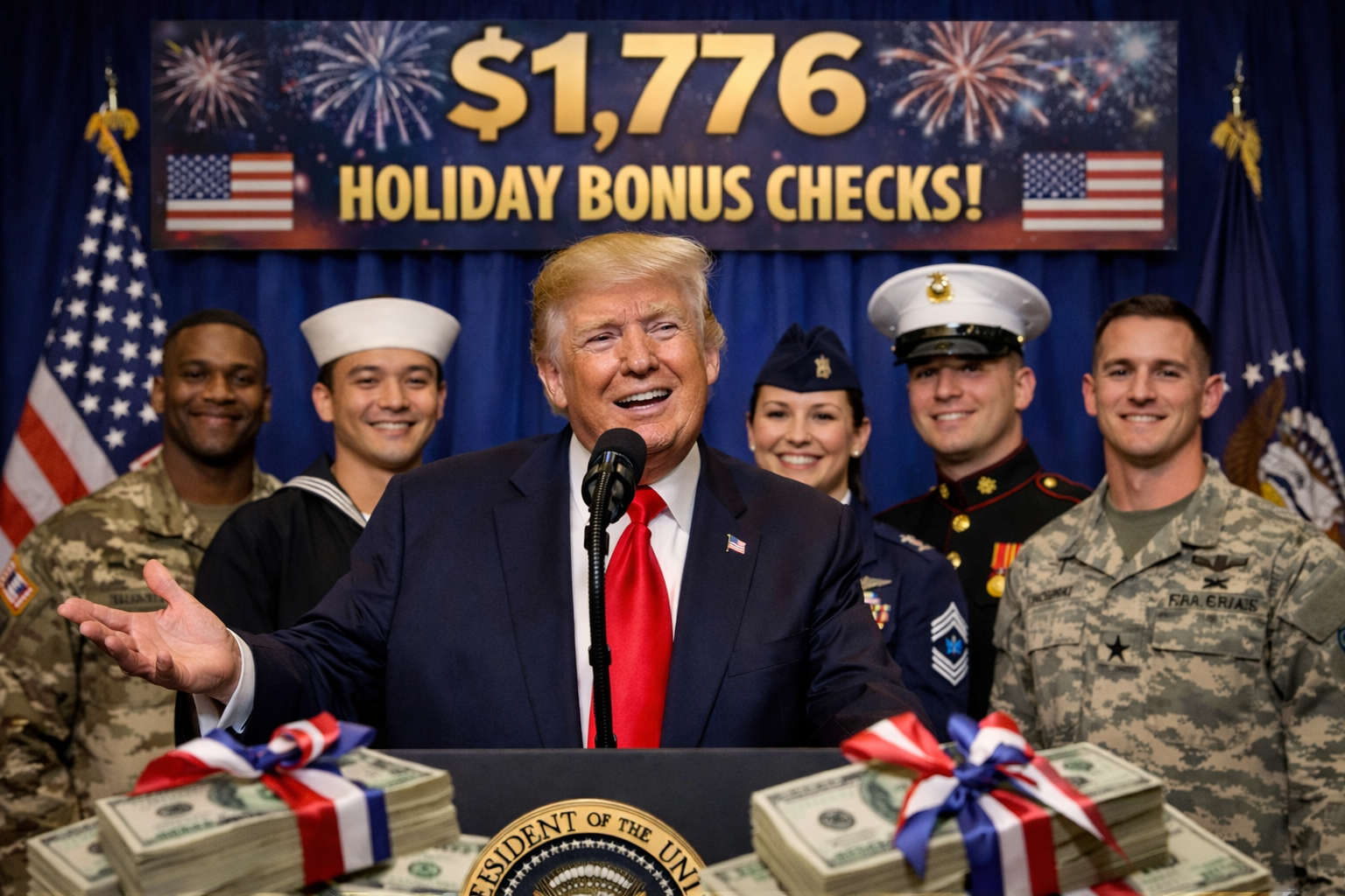 Trump $1,776 Holiday Checks for Military
